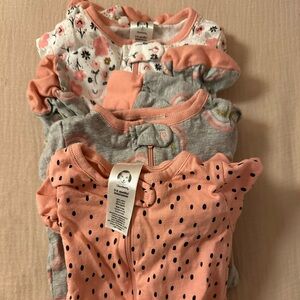 Gerber Baby 3 piece BUNDLE Footie Pajama Baby Girl Size 3-6 Months
